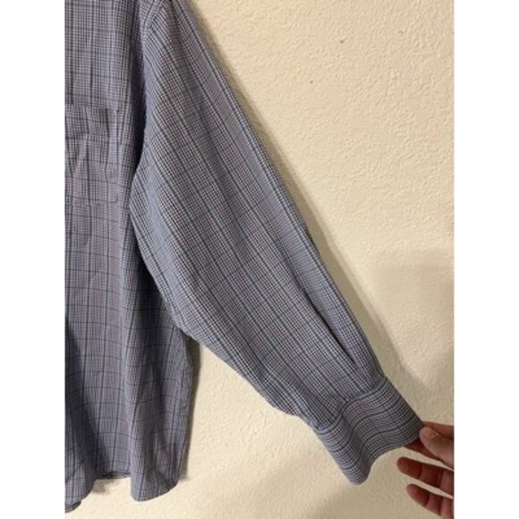 Peter Millar Summer Comfort Shirt 2XL XXL Blue White Nylon Gingham Crown Outdoor - Picture 4 of 9